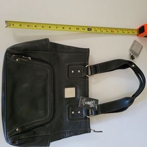 Tignanello Black Leather Satchel Type Purse
